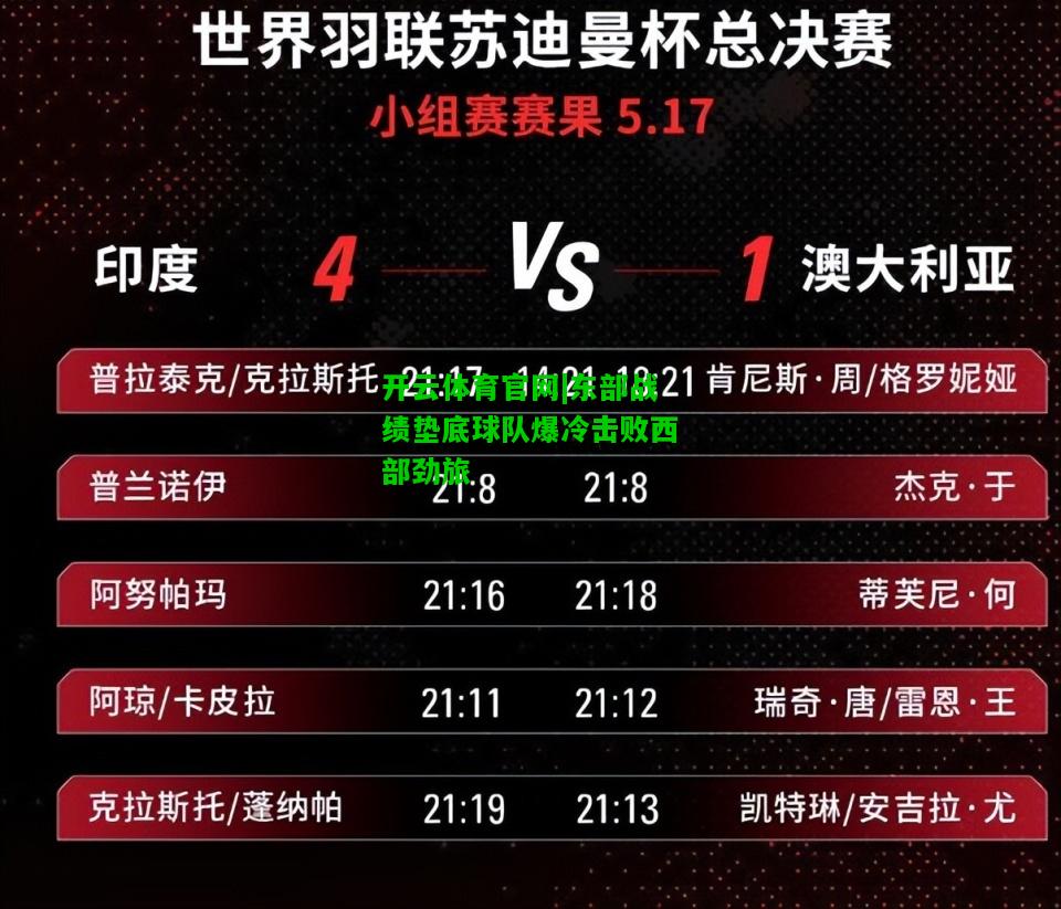 东部战绩垫底球队爆冷击败西部劲旅